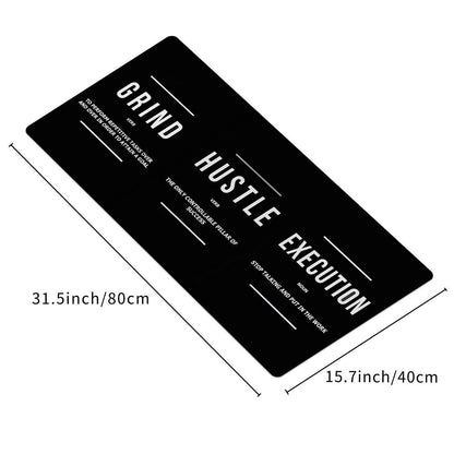 Reateforin Motivational Office Long Mouse Pad Desk Pad Big Mouse Mat Inspirational Black Keyboard Hustle Desktop Entrepreneur Quote Mousepad for Mens Teens Gifts Daily Reminder 31.5"x15.7"