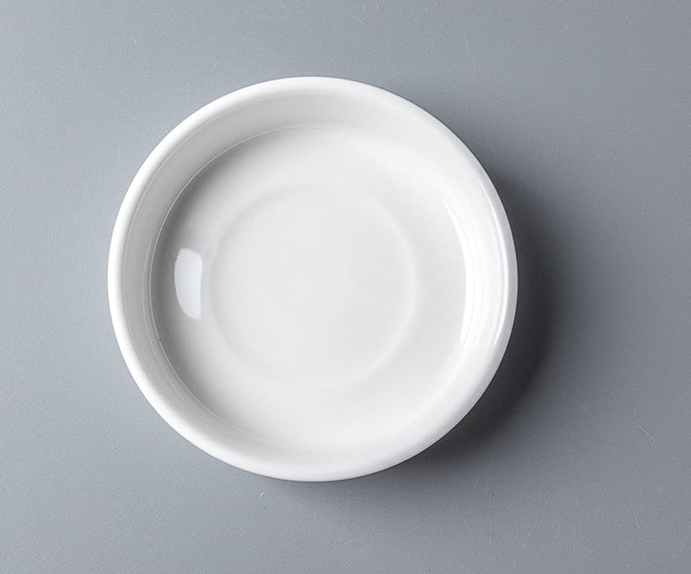 Mozacona 8pcs White Ceramic Seasoning Dishes Appetizer Plates,3 Inches