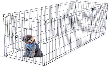 UNDERDOG 8 Panel Playpen Suitable for Dogs/Puppies/Cats & Rabbits foldable ideal for Indoor/Outdoor use puppy play pen (61cm, Black)