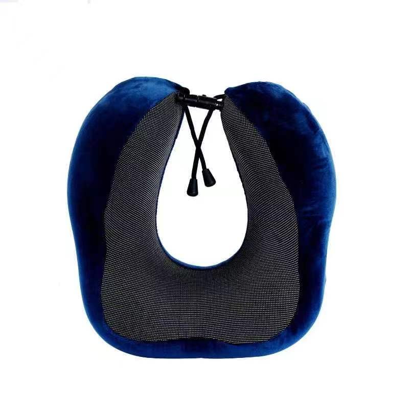 Memory Foam Travel Pillow, Neck Pillow with 360-Degree Head Support, Comfortable and Lightweight, Ideal for Sleeping on Airplane, Car, Train, Bus and Home Use, Comes with Storage Bag (Black)