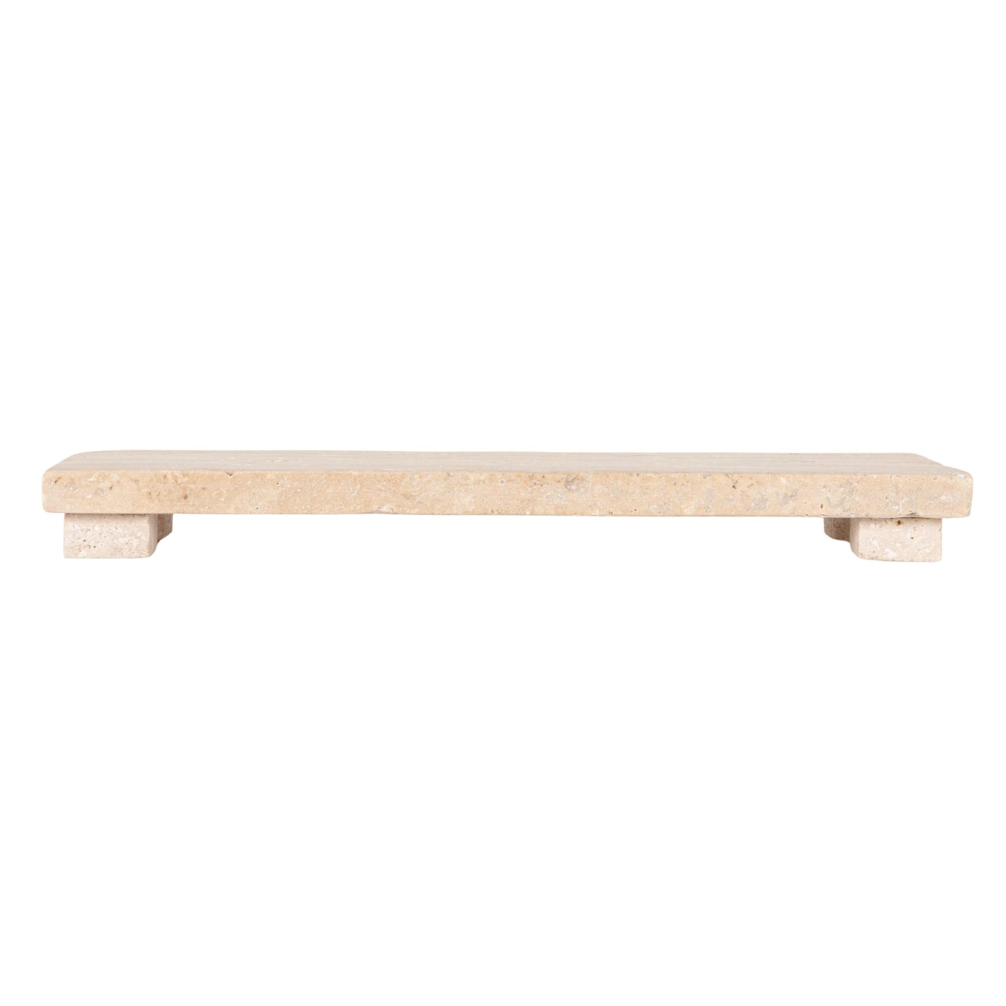 Creative Co-Op Scandinavian Travertine Footed Charcuterie Board, Beige