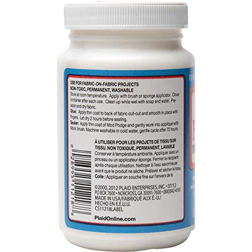 Mod Podge, Water-based Fabric Glue, Sealer and Finish, Transparent, 236 ml Bottle