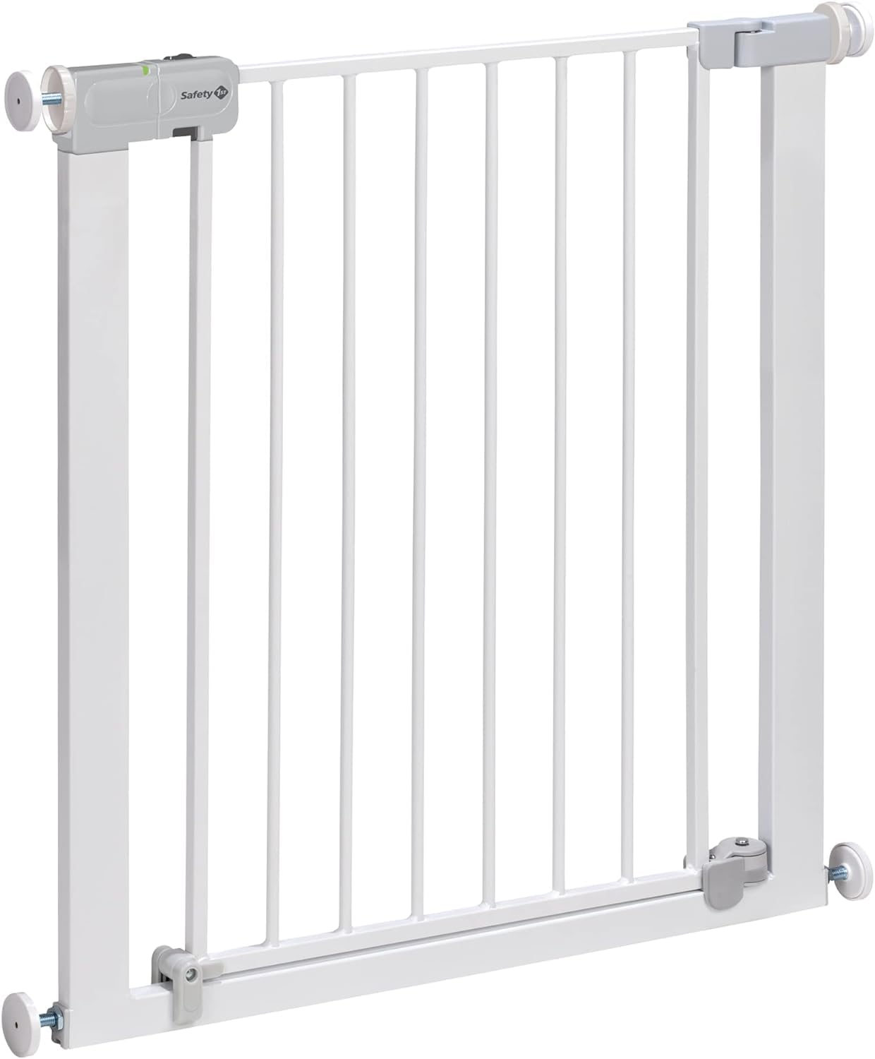 Safety 1st Auto Close Gate, Baby Stair Gate Pressure Fit, 73-80cm (max. 136cm), Automatic Closing Baby Safety Gate, One-Hand Opening, No-Screw Installation (No Drilling), Double Lock System, White