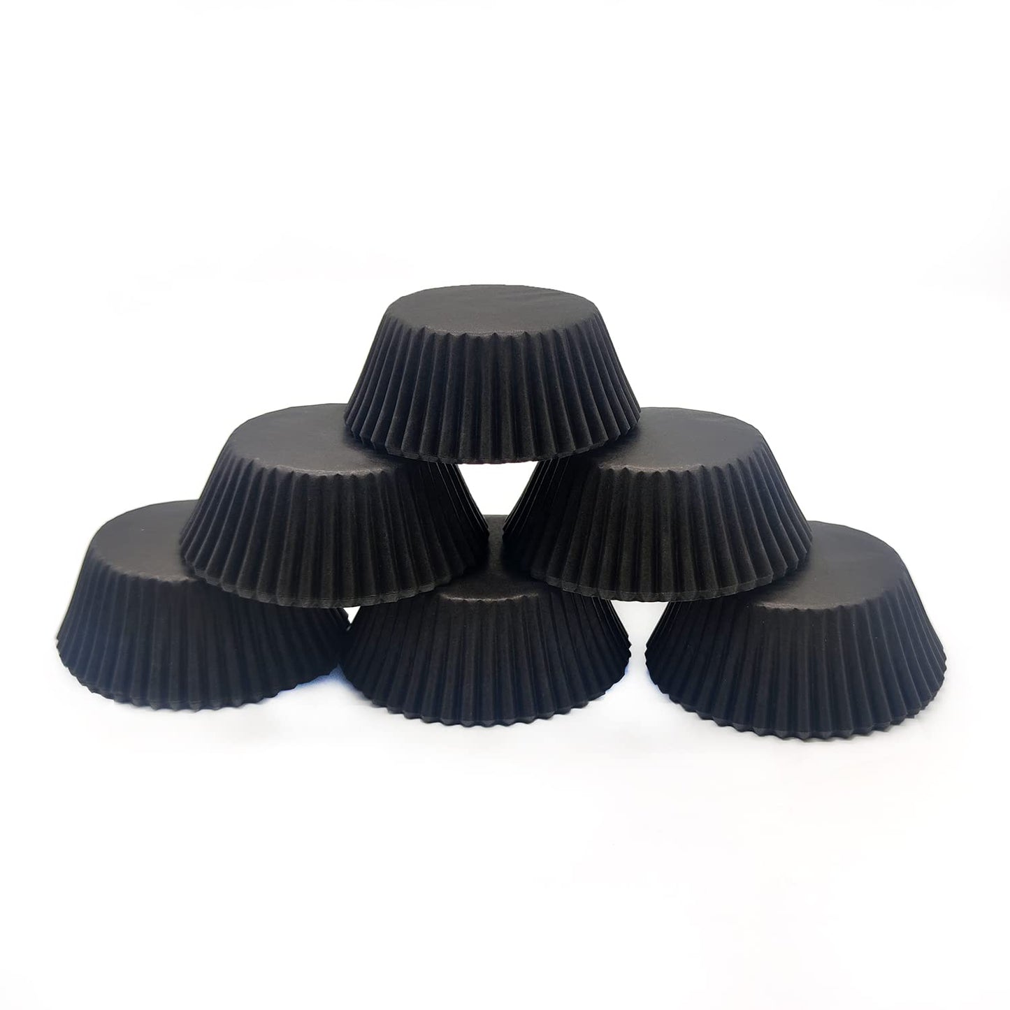 Bakehope Standard Baking Cups, Classic Black Greaseproof Festive Cupcake Liners, 150-count