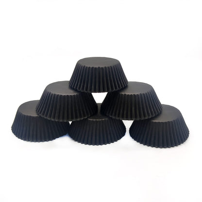 Bakehope Standard Baking Cups, Classic Black Greaseproof Festive Cupcake Liners, 150-count