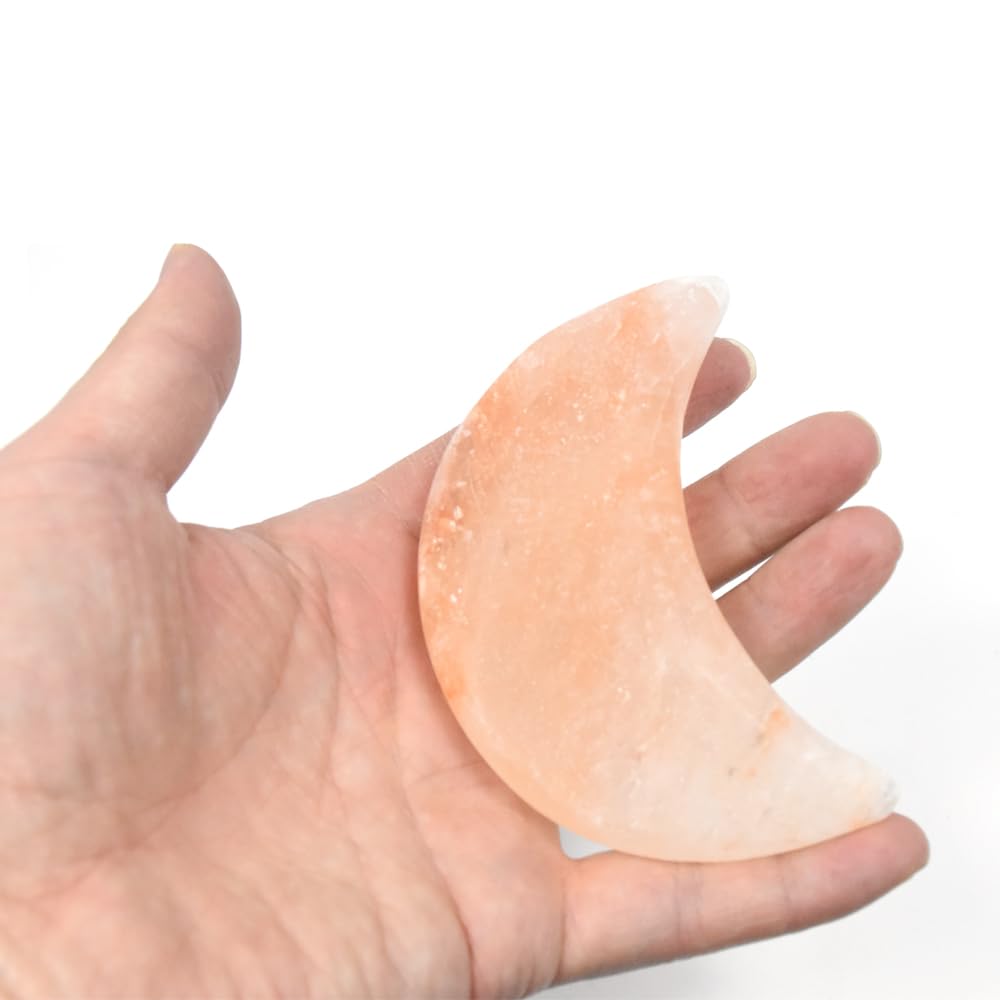 QYLHH Moon Shape Himalayan Salt Massage Stones Hot Massage Cold Massage Stones Set Warm Rocks Kit for Facial SPA