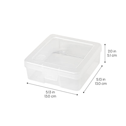 IRIS USA Pencil Case Boxes, 10-Pack, |Made in USA|, Plastic Bead Organizing Containers with Snap Lid for Arts, Crafts, Ephemera, Stickers, & Dance Cheer, Clear - Small