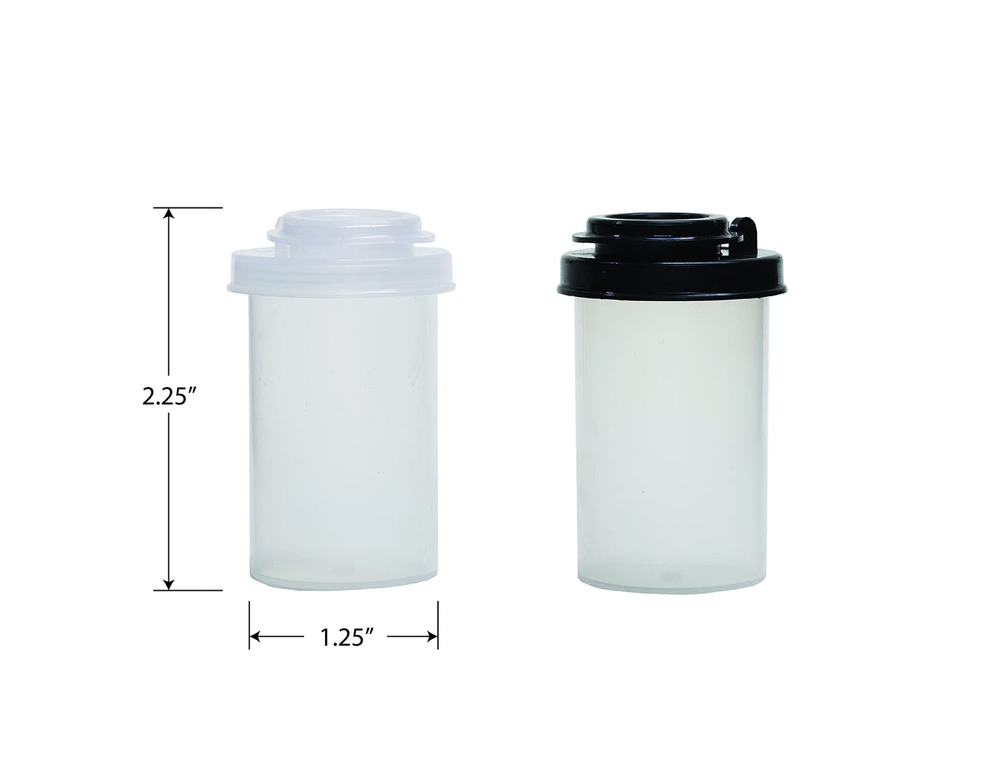 BRAZZA Salt and Pepper Shakers Moisture Proof Set, Perfect to go Camping Picnic Outdoors Kitchen Lunch Boxes Travel Spice Set Clear with Black Lids Plastic Airtight Jar Dispenser 5 small