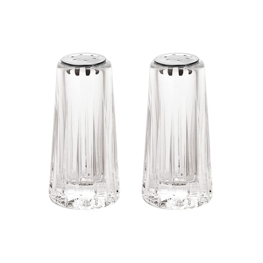 YBM Home Salt and Pepper Shakers Acrylic with Stainless Steel Lid, 1.5oz Clear Spice Herb Dispenser for Dining Table and Farmhouse Decoration, 1231-2
