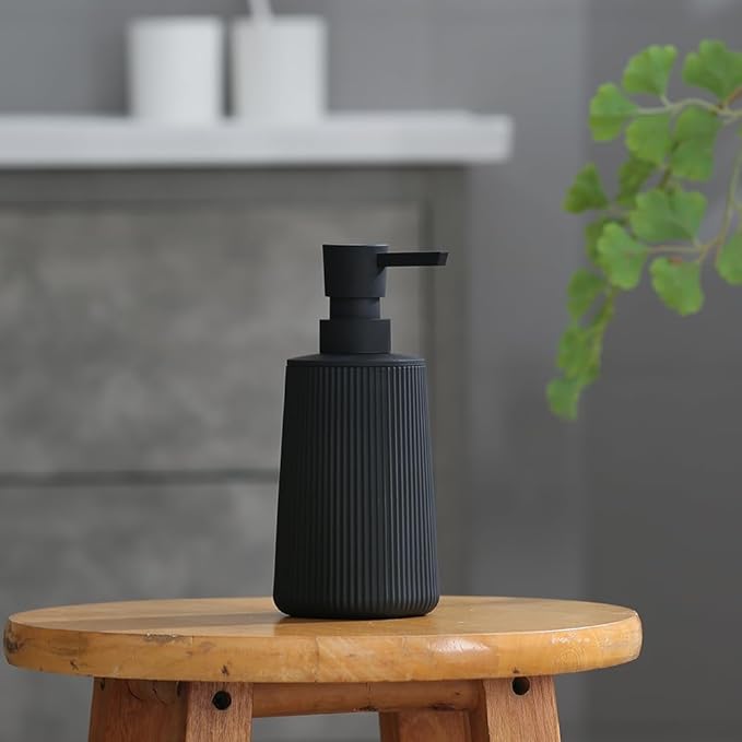 Small Soap Dispenser for Bathroom and Kitchen, Modern Farmhouse Striped Style