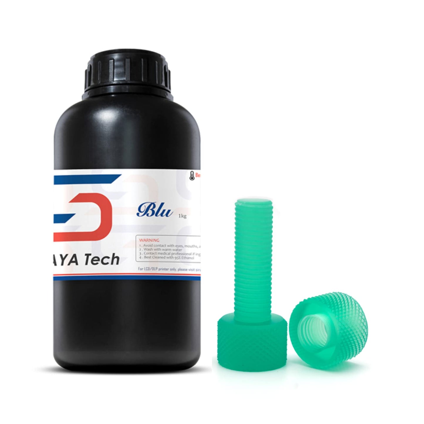 Siraya Tech Blu - Tough Resin 3D Printing with High Toughness Resolution Strong and Precise 405nm UV-Curing 3D Resin for LCD DLP (Emerald Blue, 1kg)