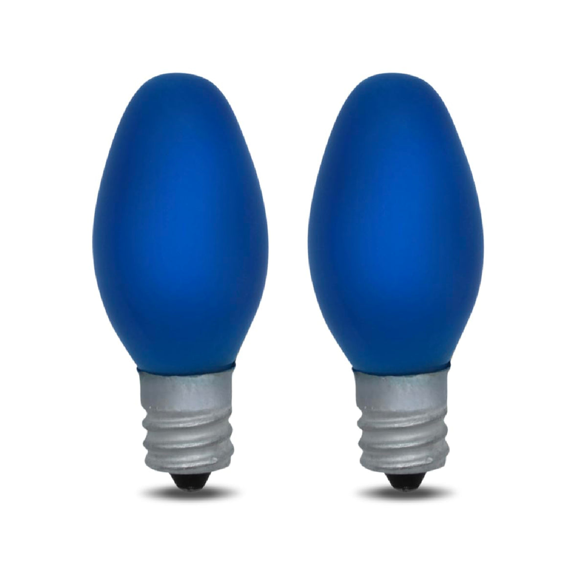 lumenivo 4W Replacement C7 Ceramic Blue Bulb 120V Incandescent Light Bulb for Holiday Decor, Small Night Light, Baby Showers, Christmas Bulbs - E12 Candelabra Base - 2 Pack