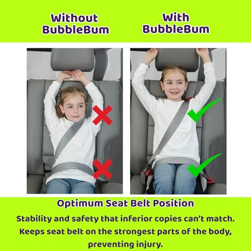 BubbleBum Inflatable Booster Car Seat - Travel Car Seat - Portable Car Booster Seat - Booster Seat for Car - Slim Foldable Narrow Design Car Seat - Perfect for Kids 4-11yrs Old - Black
