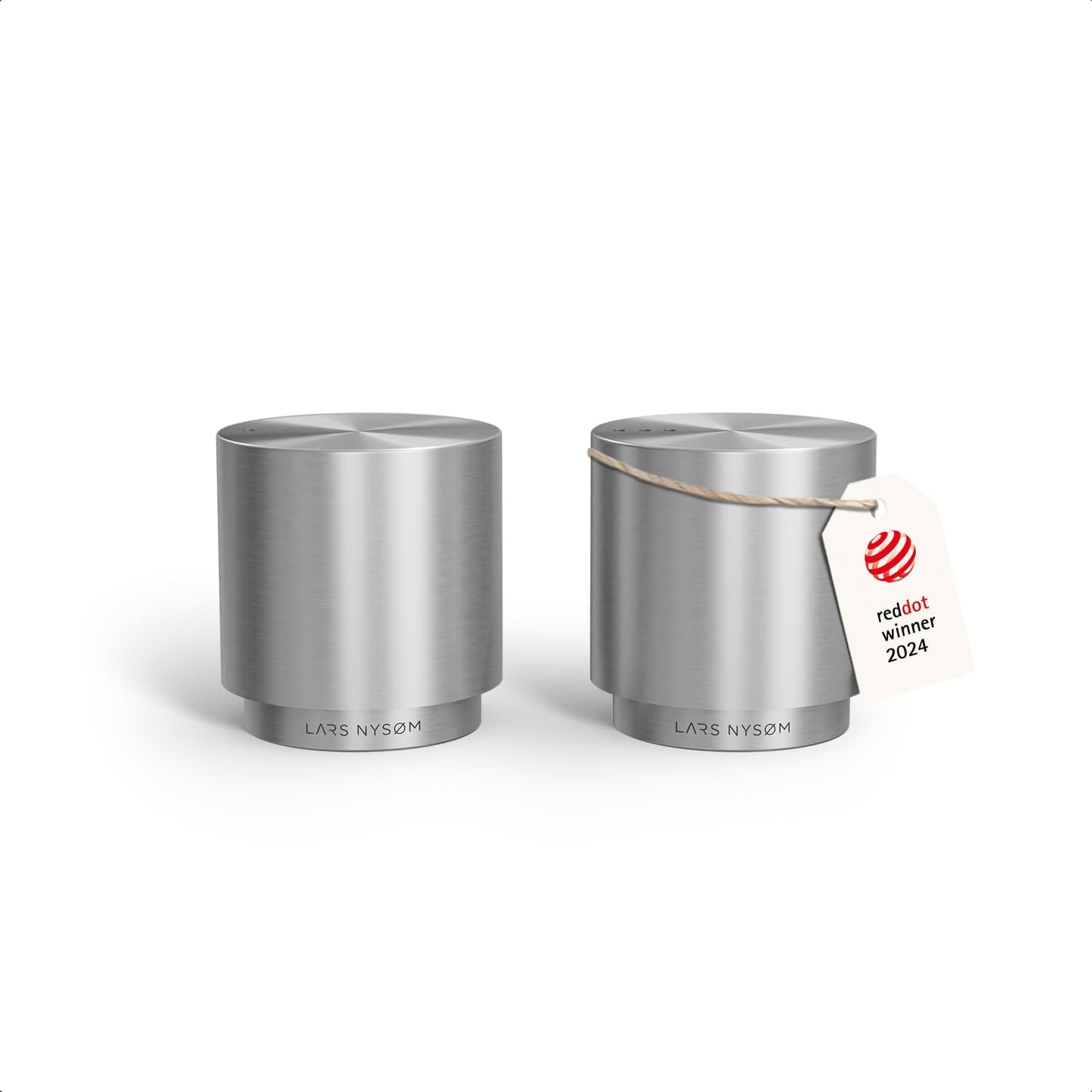 LARS NYSØM Mini Salt and Pepper Shakers Set | Stainless Steel Salt and Pepper Shakers with Modern Minimalist Design, Easy Refill, Small Size (Stainless Steel)