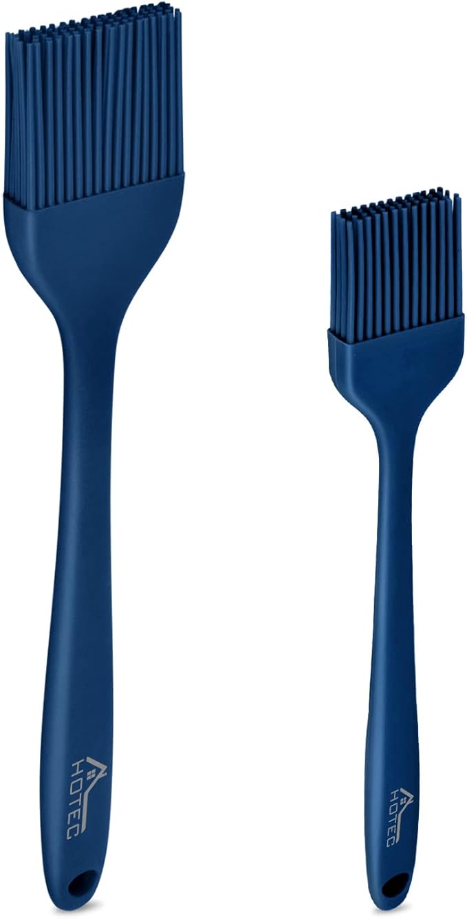 HOTEC 2 pieces Set Basting Brushes Silicone Heat Resistant Pastry Brushes