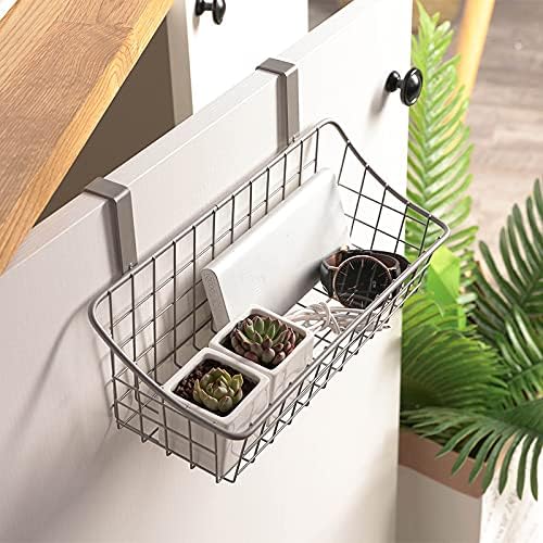 LeleCAT Basket with hook Grid Storage Basket, Hang it behind a door or on a