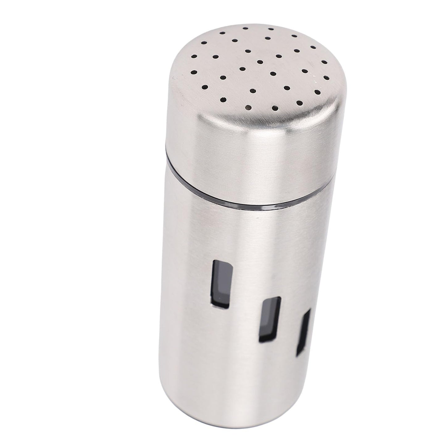 Focket Salt Shaker, 304 Stainless Steel Rust Proof Multifunctional Condiment Shaker, Seasoning with Airtight Lid for Kitchen Cooking Grilling Picnic (Small Holes)