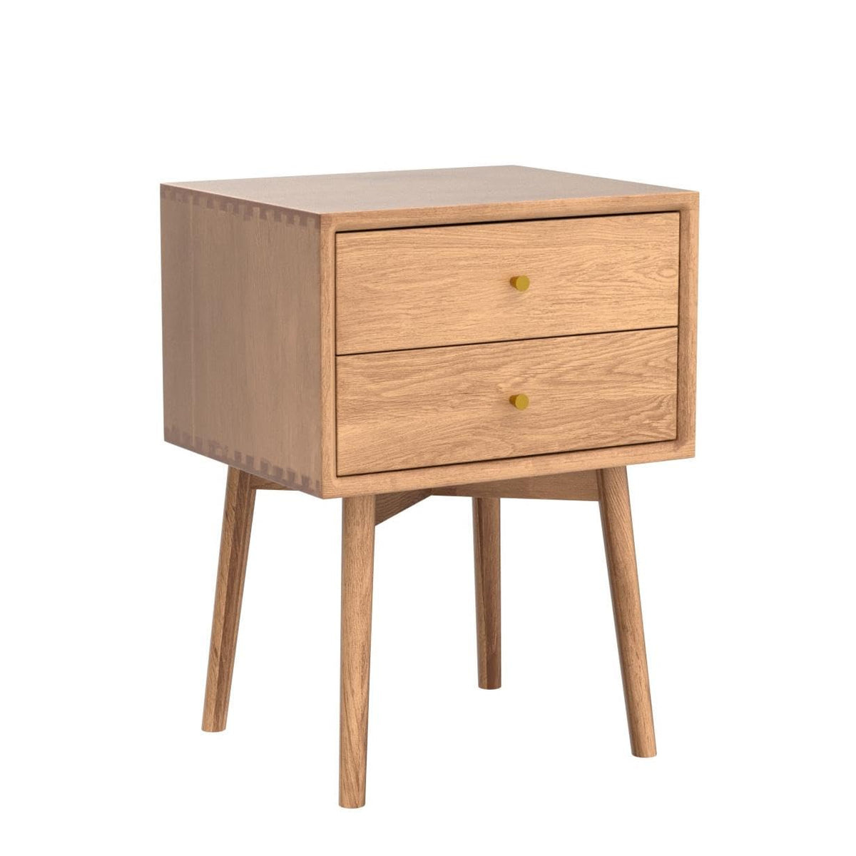 Cttasty Night Stand, Midcentury Modern Solid Wood Nightstand with Drawer, Durable Sturdy Tall Bedside Tables with High Stool Leg, 17.72 W x 13.78 D x 23.63 H Inches (Natural)