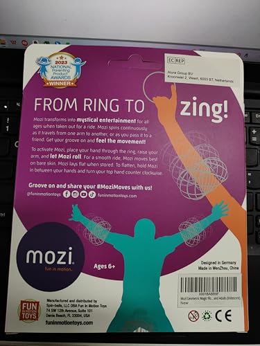 Mozi Geometric Magic Flow Ring - Easy to Use - 3D Arm Spinner Bracelet Toy for Kids and Adults (Iridescent)