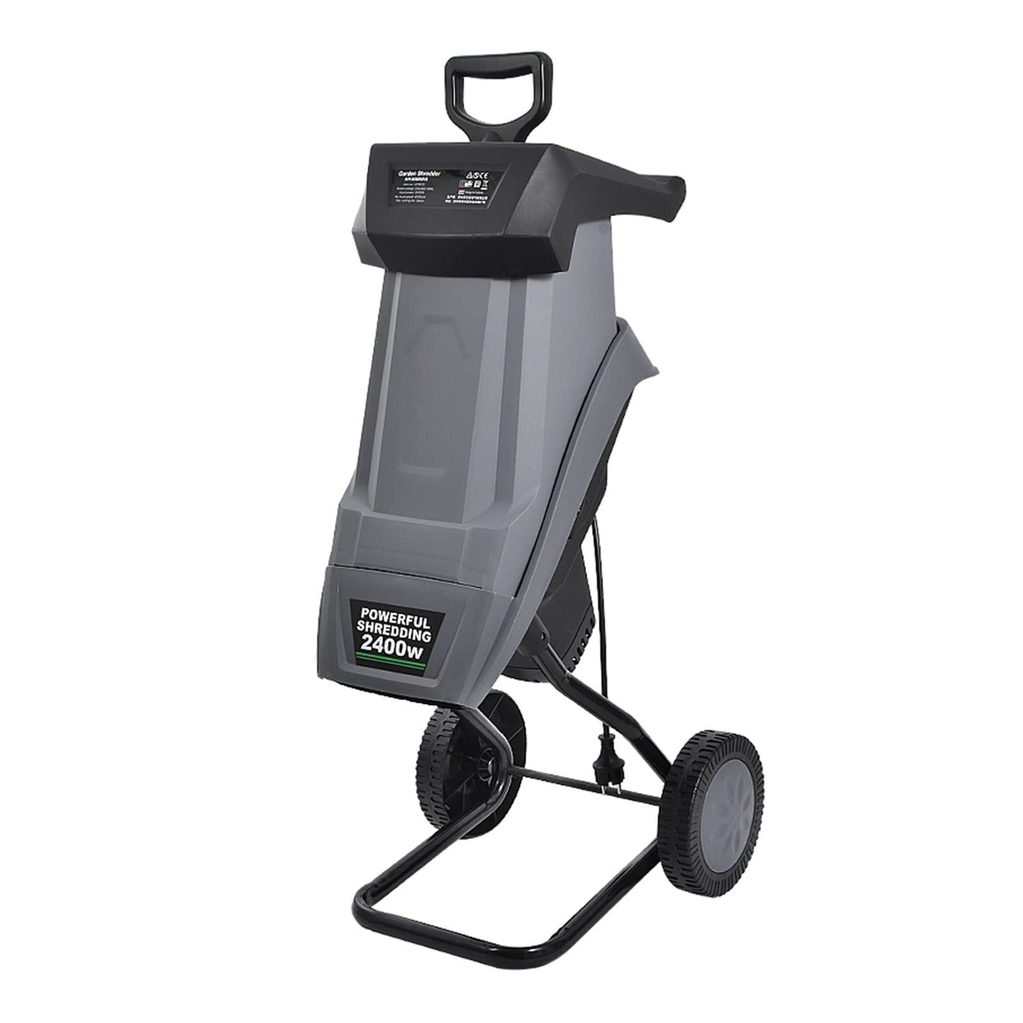 HT6533 Powerful Wood Chipper Branch Crusher Electric Breaking Machine 2400W Tree Branch Crushing Machine Garden Tool for Beginners DIY(With 10M Power cord)