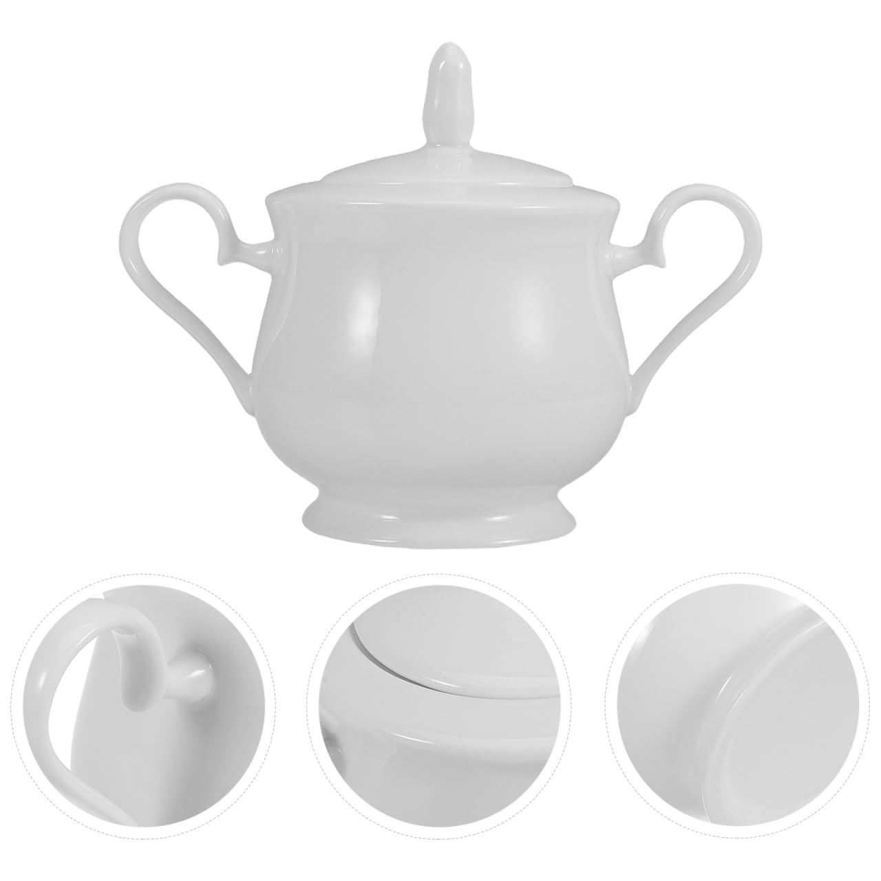 PRETYZOOM 12.5oz Ceramic Sugar Bowl with Lid, Small Porcelain Storage Jar for Kitchen Counter, Multi-Functional Storing Pot for Sugar, Loose Tea, Condiment