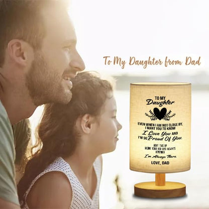 WSYEAR Valentines Day Birthday Gifts for Daughter from Dad,to My Daughter Gifts from Dad- Table Lamp Best Father Daughter Graduation Gifts for Grown Daughter