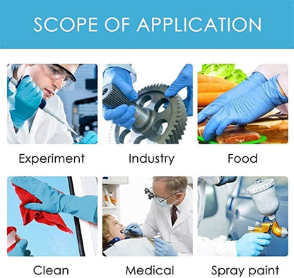 Extra Large –300 Gloves (3 Boxes) Disposable Blue Nitrile Powder Free Gloves for Examination, Medical, Food, Hair, Beauty, Cleaning, Industrial, Multipurpose Use, Latex Free
