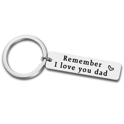 XGAKWD Father's Day Gifts from Daughter Son - Remember I Love You Dad Jewelry Keychain, Birthday Christmas Key Chain Gift for Papa
