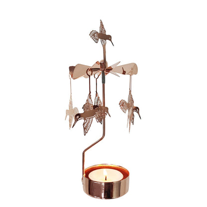 kingnero Rotary Candle Holder Spinning Candleholder Tea Light Candle Powered Carousel Small Gift (Hummingbird)