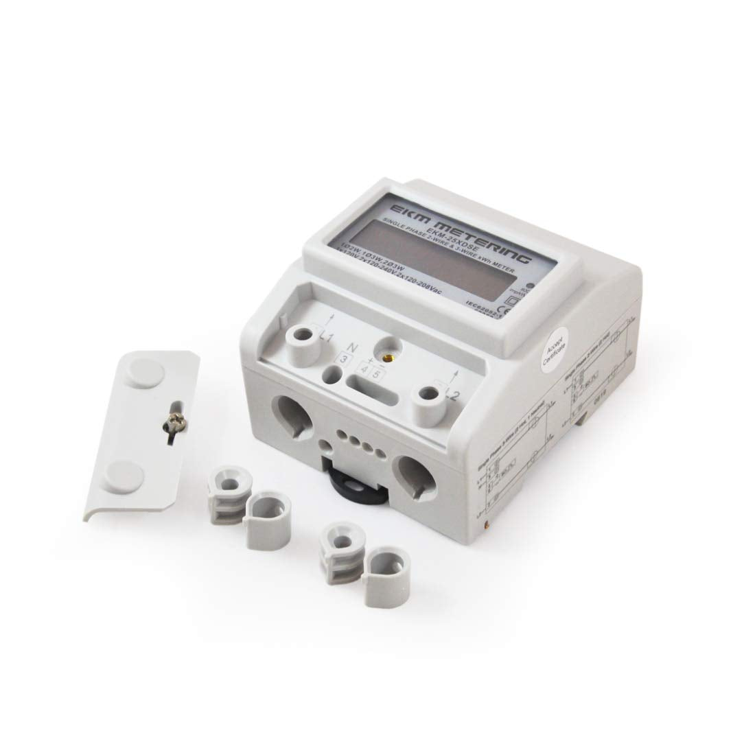 EKM Metering Single Phase kWh Meter, Pass-Through, 2 or 3-Wire, 120V up to 120/240V, 100A, 60Hz