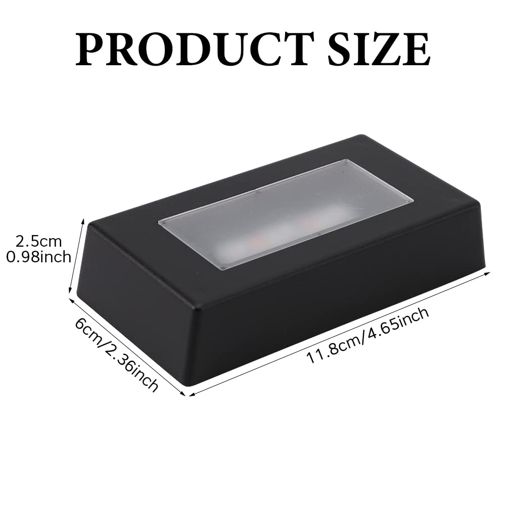 2 Pack LED Light Stand Base, 7 Color Rectangle Display Pedestal Lighted Box