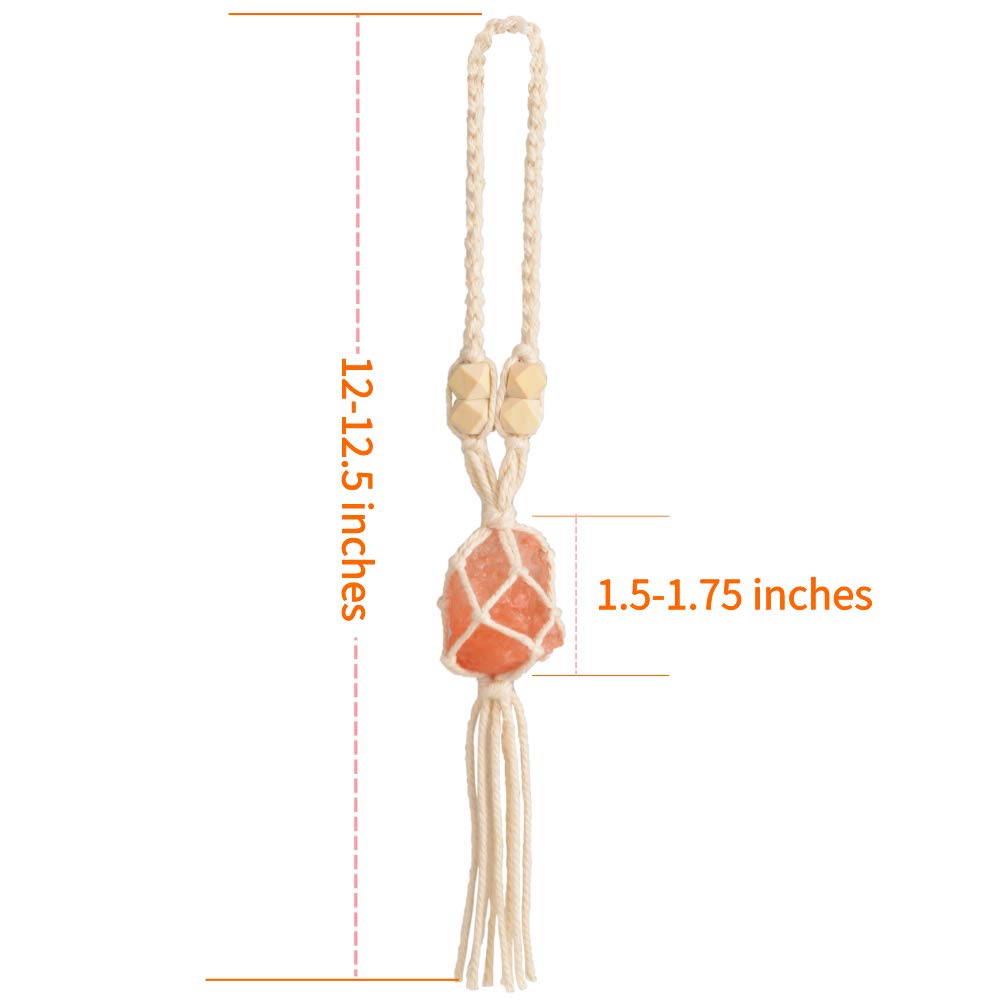 VNVETYTO Healing Crystals Feng Shui Hanging Ornament Car Ornament Meditation Hanging Ornament Window Ornament for Home Decor (1 Piece Himalayan Salt Stone)