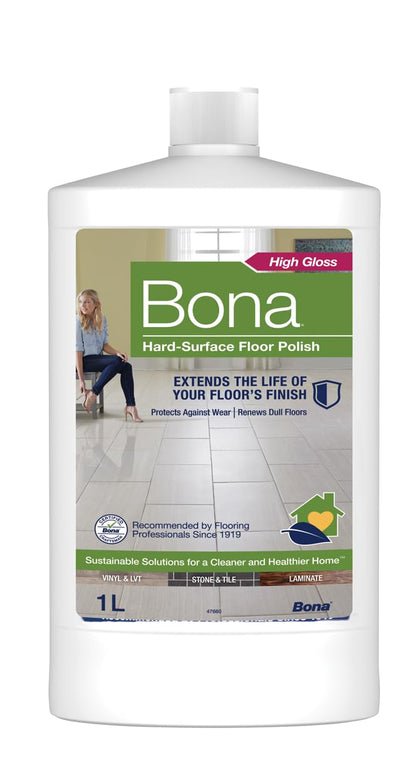 Bona Hard-Surface Floor Polish, Gloss, 1 Litre