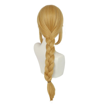 IMEYLE Applejack Wig Cowgirls Wig Women Long Gold Wigs with Bangs and Ponytails for Women Synthetic Halloween Cowgirls Costume Party Anime Cosplay Wigs Christmas Outfit for Scenecore +Hair Cap