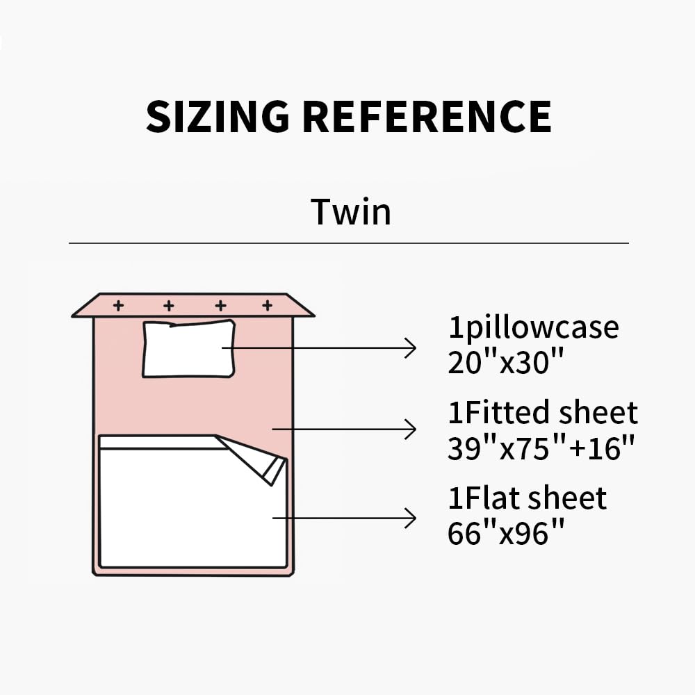 EVERLY Linen Sheets Set Twin Size,100% French Pure Linen Sheets Set,3Pieces (1Flat Sheet,1Fitted Sheet,1Pillowcase) Suitable for Hot Sleepers, Stonewash Not Dyed Deep Pocket Natural Linen Bedding Set