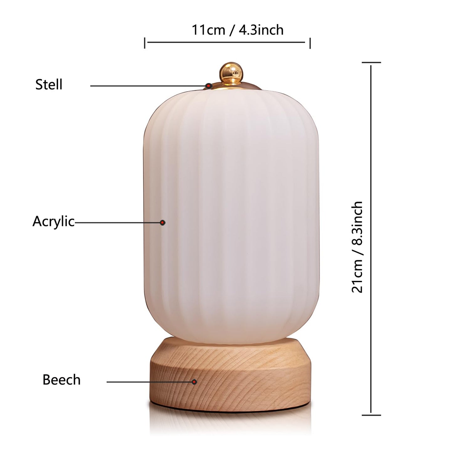 LONRISWAY LED Wood Table Lamp, 3-Color Modern Desk lamp Bedroom Bedside Night Light, Dimmable Led Lighting, Creative Home Decor, Unique House warmging Gift