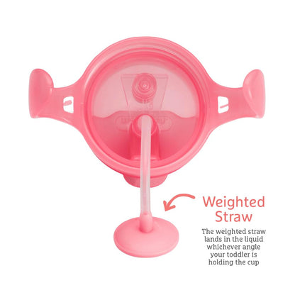 Munchkin Click Lock Tip & Sip Straw Cup Set| Baby & Toddler Sippy Cups with Straw| BPA Free Non Spill Cup| Dishwasher Safe Baby Straw Cup| Weighted Straw Childrens Cups| 7oz/207ml| 2 Pack| Pink/Purple