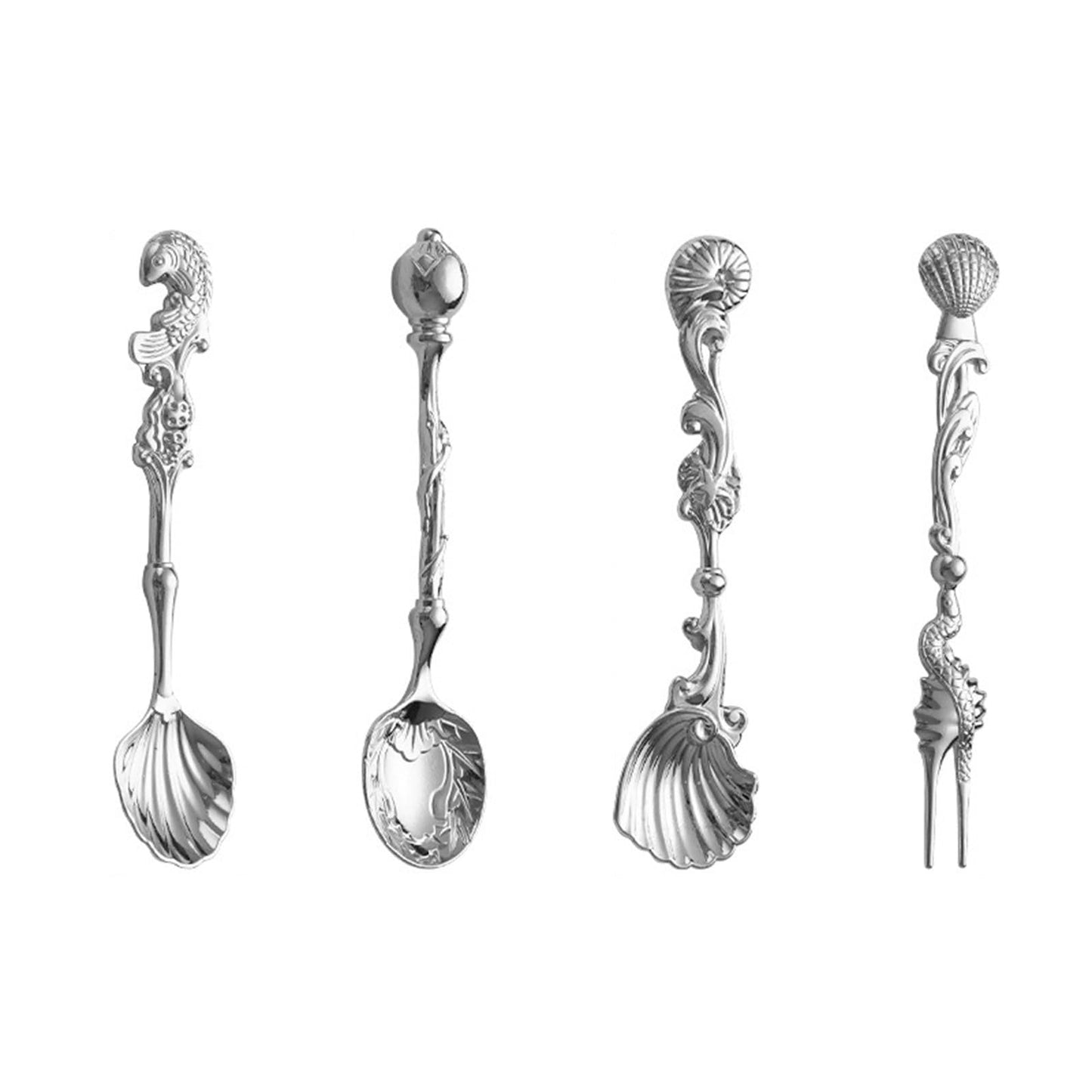Elegant Demitasse Scoops for Seasoning Coffee Dessert Drink Mixing Metal Zincs Alloy Dessert Spoon Kitchen Gadget Salt Spoon
