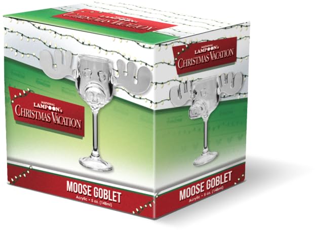 Spoontiques - National Lampoon’s Christmas Vacation Glass Moose Cup - Griswold Moose Mug - 4.5” - 8 Ounce, Glass