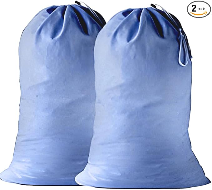 2 Pack - Extra Large Cotton Laundry Bag, Heavy Duty Large Laundry Bags 24 x 36