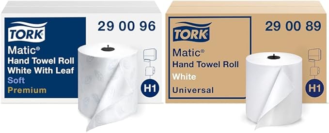 Tork Matic Soft Hand Towel Roll & Matic Paper Hand Towel Roll White H1