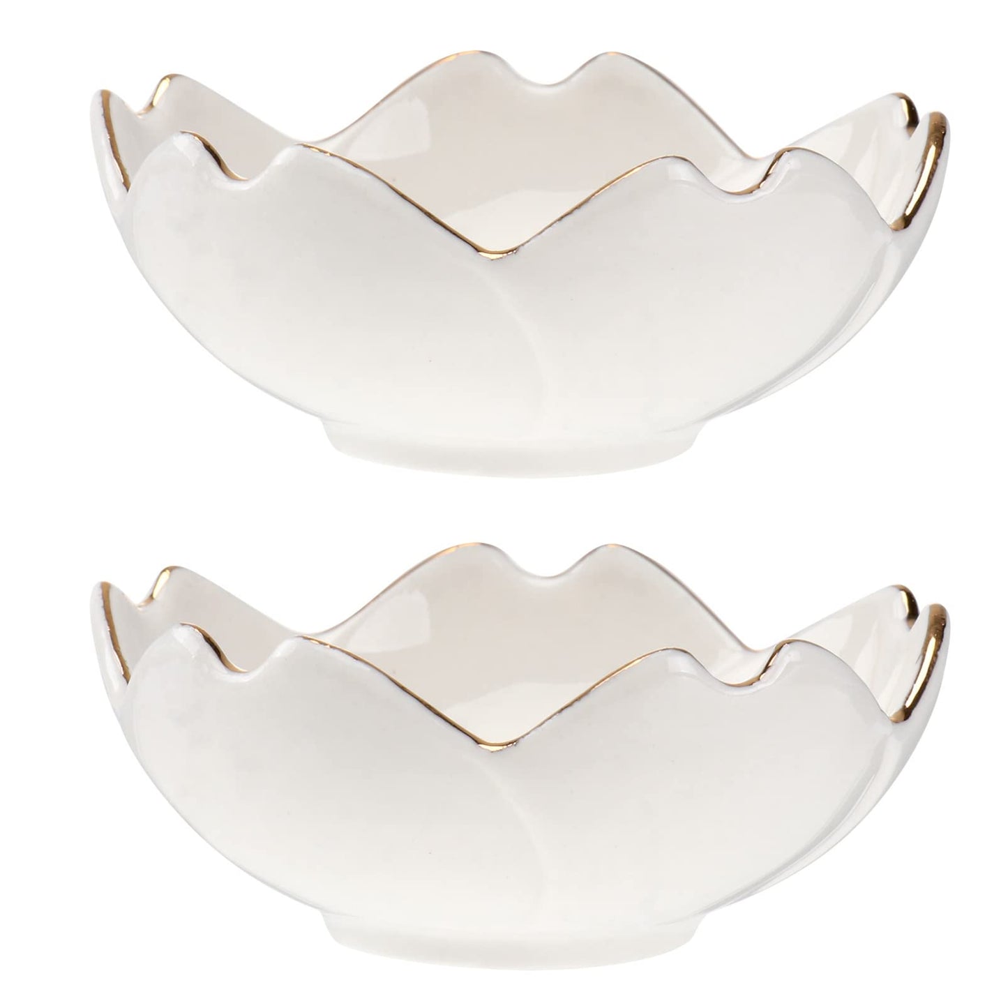 Yardwe Seasoning Dipping Bowl Set 2Pcs Porcelain Sauce Dishes 2.75 Inch Ceramic Condiment Plates for Kitchen Dining Bbq and Outdoor