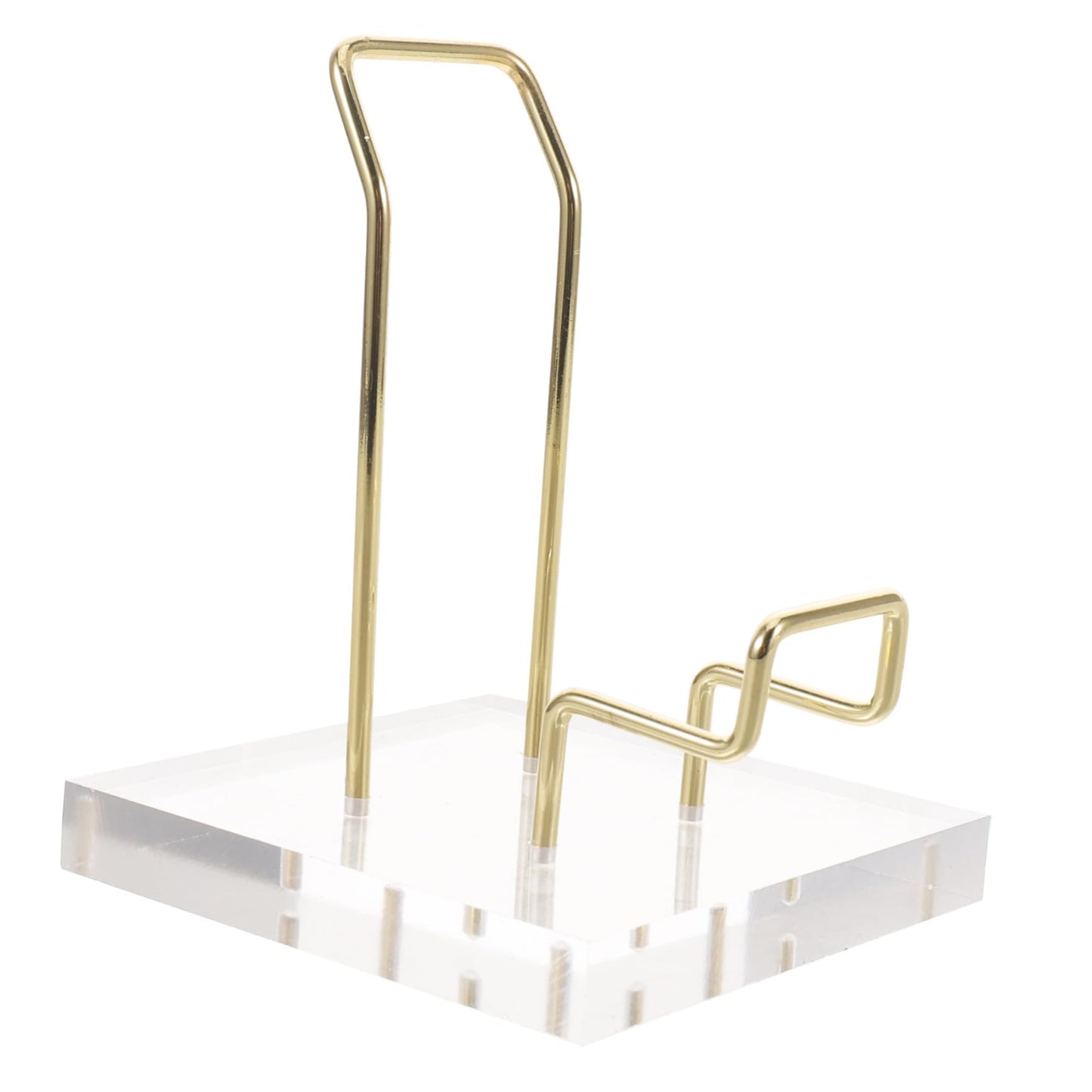 Baluue Acrylic Crystal Mineral Display Rack Large Gold Organizer Stand for Natural Stone Rock Holder Shelf Suitable for Home Office Retail Store Decoration