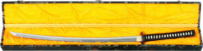 Munetoshi 44" Deluxe Brocade Locking Katana Display Silk Case Carrying Box Gift Collection Holder