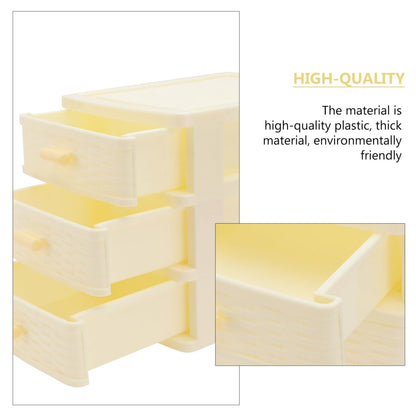 Beavorty Multi-Layer Desktop Storage Box 3-Drawer Organizer 6.69X5.98X5.11In Jewelry Case Cosmetic Makeup Storage for Girls Vanity Office