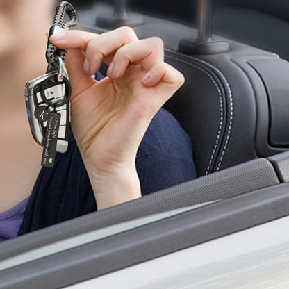Chasing DreamsMRL drive safe keychain for him her - key chains for men i need you here with me i love you gifts for boyfriend husband handsome birthday anniversary christmas(Black K)