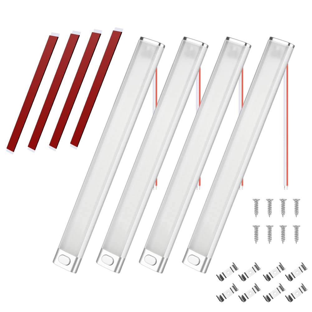 URAQT 12V Interior LED Light Bar, 4 Packs 120 LEDs 1600LM Universal Strip Light with ON/OFF Switch, for Van Light Bar, Motorcycles, Cars, Caravan, RV, Trucks, Boats, Indoors Universal Strip Light