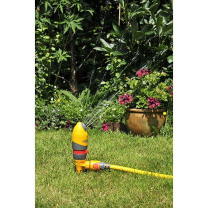 HOZELOCK - Sprinkler Rotating Plus 314 m² : Large-area Spray Sprinkler (ø 20m), Ultra Even Coverage thanks to Hydraulic Motor, 5 Jets, 360° Adjustable Watering Direction [2332P0000]