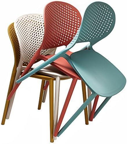 2xhome Set of 2 Patio Dining Chairs | Modern Stackable Outdoor Pool Side Chair | Weather Resistant Plastic for Yard, Porch, Balcony, Kitchen, Black