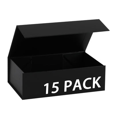 MUMUPACK 15 Pack Magnetic Gift Box With Lid 9.5x6x3,Black Gift Boxes Bulk,Luxury Bridesmaid Proposal Box,Small Magnetic Closure Box Boxes For Presents,Wedding,Business